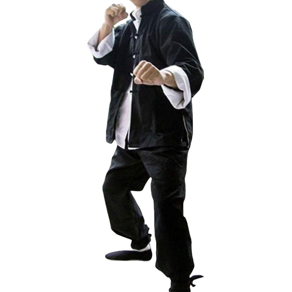 ZooBoo Mens Classic Kung Fu Martial Arts Uniforms Set of 3 - Cotton - Black Feature Image