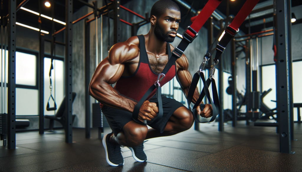 Athlete taking part in suspension training