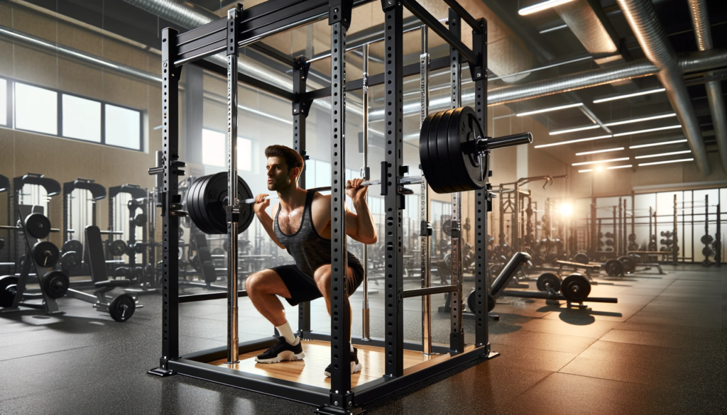 Athlete Lifting Using Power Rack