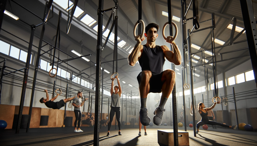 Man using Gymnastic Rings