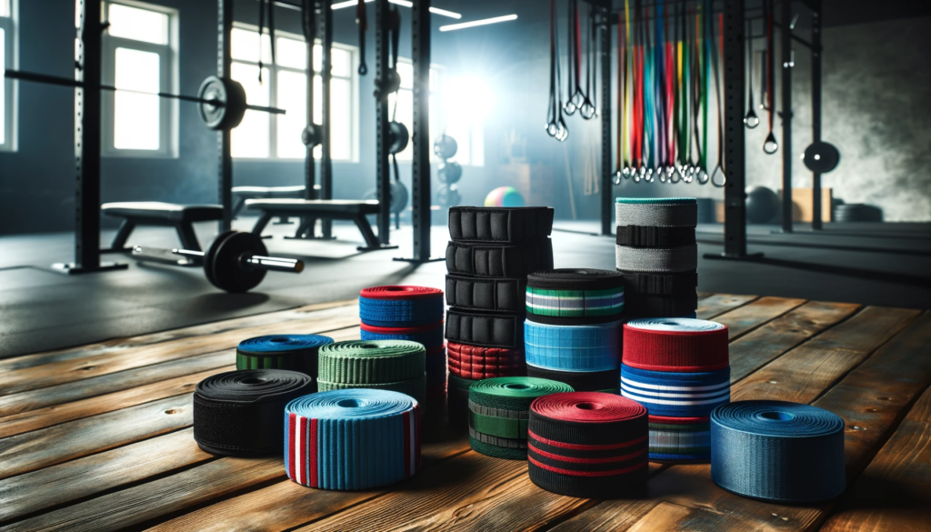 Stacks of Wrist Wraps and Ankle Straps
